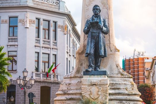 Abruzzo region, Italy, Vasto The Statue in Piazza Gabriele Rossetti square .