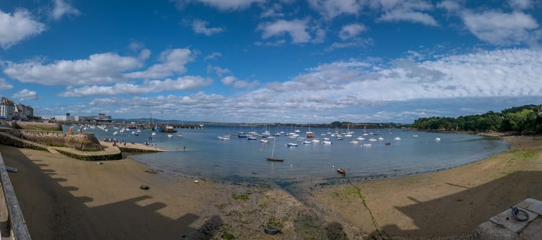 a landscape of Brittany in summer, France. sea, color of this region in summer