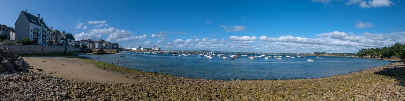 a landscape of Brittany in summer, France. sea, color of this region in summer