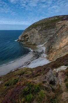 a landscape of Brittany in summer, France. sea, color of this region in summer