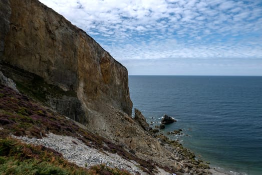 a landscape of Brittany in summer, France. sea, color of this region in summer