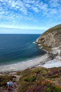 a landscape of Brittany in summer, France. sea, color of this region in summer