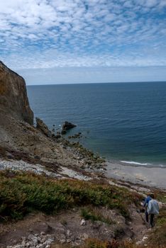 a landscape of Brittany in summer, France. sea, color of this region in summer