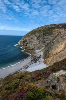 a landscape of Brittany in summer, France. sea, color of this region in summer