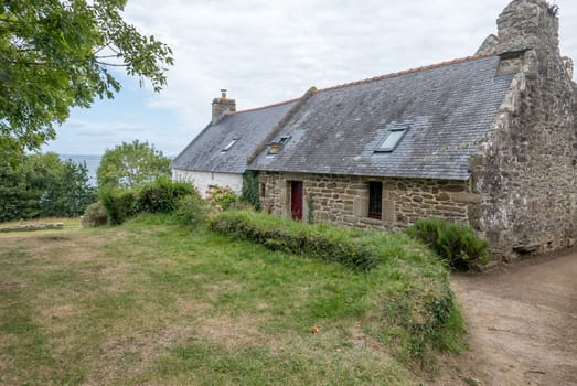 a landscape of Brittany in summer, France. sea, color of this region in summer