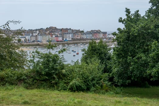 a landscape of Brittany in summer, France. sea, color of this region in summer