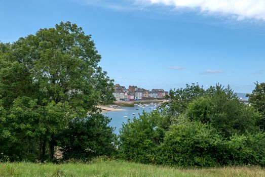 a landscape of Brittany in summer, France. sea, color of this region in summer