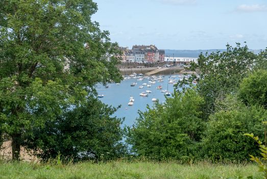 a landscape of Brittany in summer, France. sea, color of this region in summer