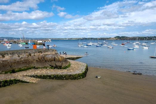 a landscape of Brittany in summer, France. sea, color of this region in summer