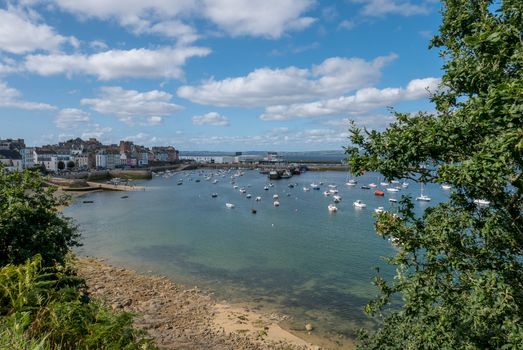 a landscape of Brittany in summer, France. sea, color of this region in summer