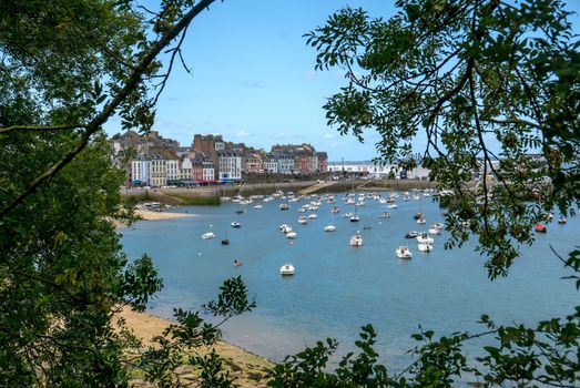 a landscape of Brittany in summer, France. sea, color of this region in summer