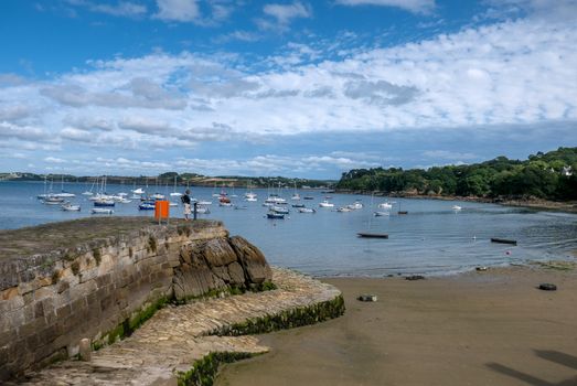 a landscape of Brittany in summer, France. sea, color of this region in summer