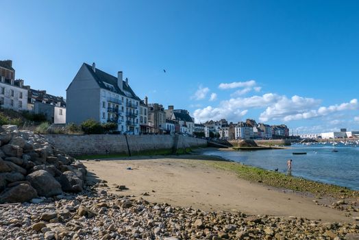 a landscape of Brittany in summer, France. sea, color of this region in summer