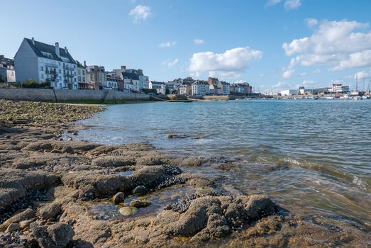 a landscape of Brittany in summer, France. sea, color of this region in summer