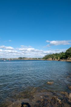 a landscape of Brittany in summer, France. sea, color of this region in summer