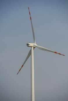wind trubine at sunny day with blue sky