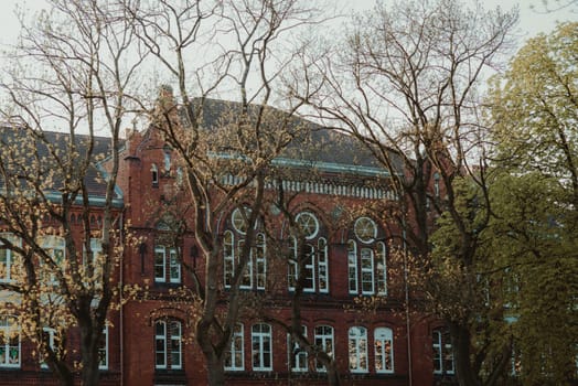 Old school building made of red brick.