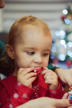 Portrait of adorable baby girl. Childhood. Authentic image