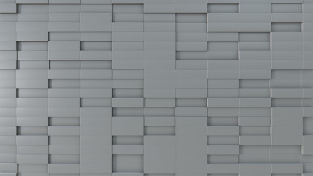 Abstract 3D illustration of white cubes background. Random displacement. Good background