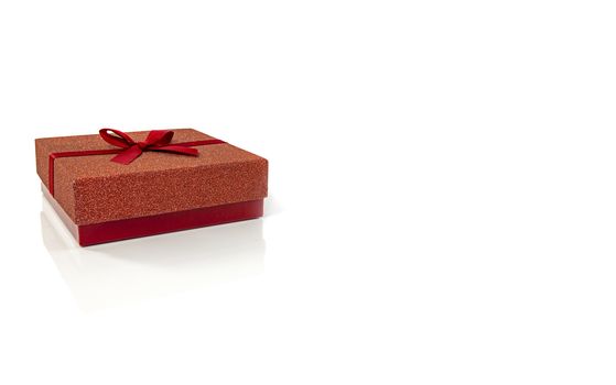 christmas red giftbox isolated on white background