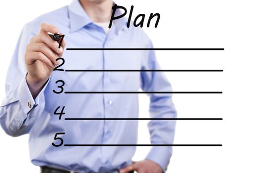 young business man of action plan