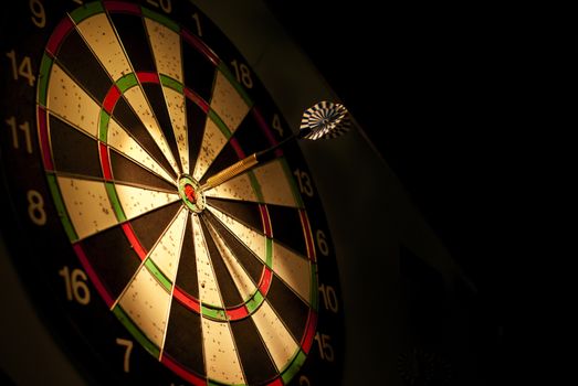 darts arrows in the target center