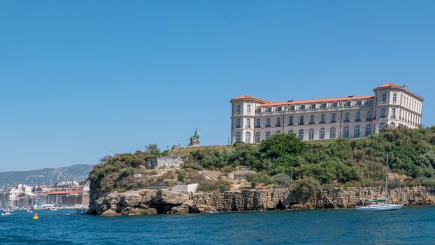 entrance to the old port of Marseille, France. boat ride