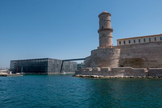 entrance to the old port of Marseille, France. boat ride
