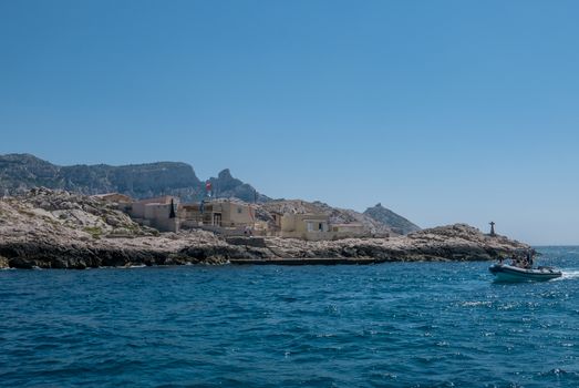 entrance to the old port of Marseille, France. boat ride