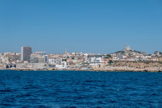 entrance to the old port of Marseille, France. boat ride