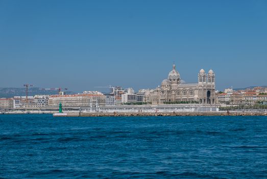 entrance to the old port of Marseille, France. boat ride