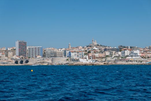 entrance to the old port of Marseille, France. boat ride