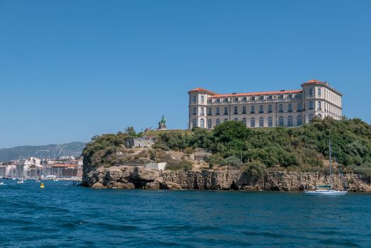 entrance to the old port of Marseille, France. boat ride