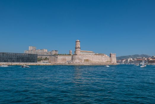 entrance to the old port of Marseille, France. boat ride