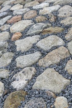 Outer slope coating of basalt rocks in a sea defense in the north of the Netherlands 
