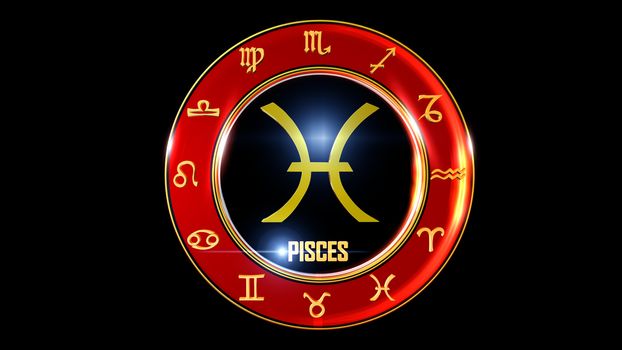 3D rendering Zodiac Wheel universe colourful backdrop loops. Use them to enhance any astrology video presentation or motion graphics project.