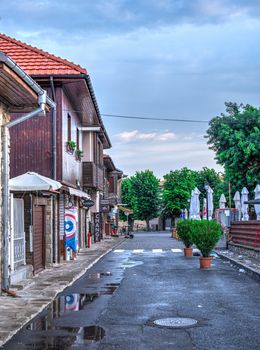 Nessebar, Bulgaria – 07.10.2019. Streets of the old town of Nessebar on a  summer evening