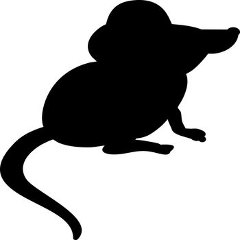 Black mouse on a white background. Symbol of 2020. drawing