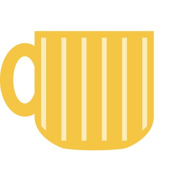 yellow beer mug in a flat style on a white background