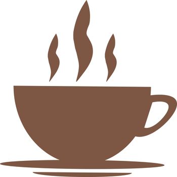 Brown coffee cup icon on a white background