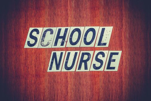A Grungy Sign For A School Nurse In A Rundown Public School