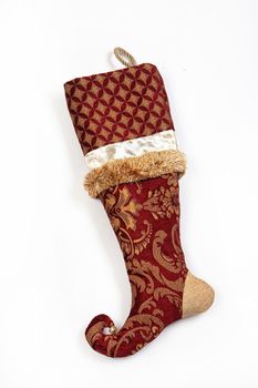 Christmas sock on a white isolated background