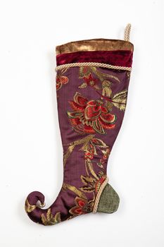 Christmas sock on a white isolated background