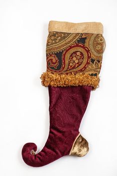 Christmas sock on a white isolated background