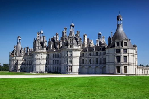 view of Chambord castle in the Loire walley