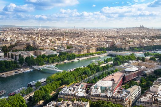 Paris view from the top of the Eiffel Tower