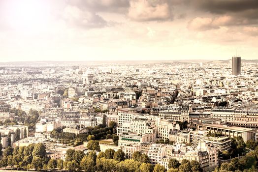 panorama of Paris from the Eiffel Tower