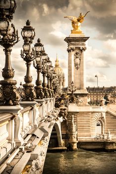 view of Pont Alexandre III in Paris