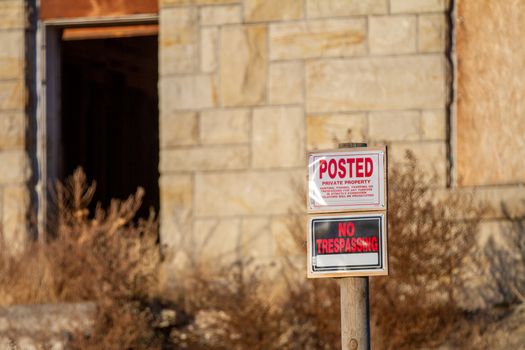 old house that is falling apart but still has no trespassing posted.