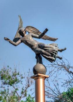 Odessa, Ukraine - 05.24.2019. Monument to Ataman Anton Golovaty in Odessa, on a sunny day